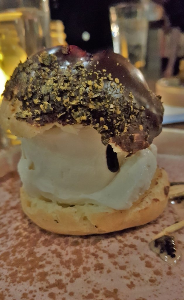 Toasted Canola Hay Gelato Profiterole